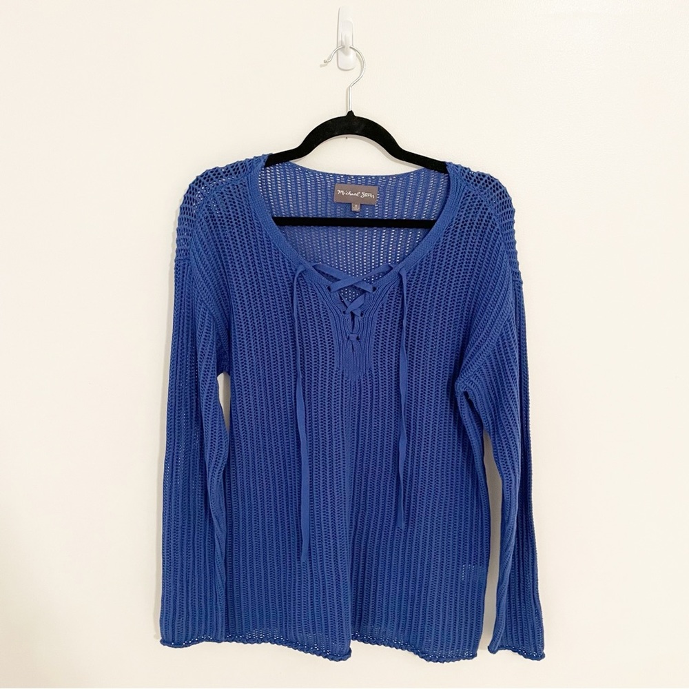 Michael Stars Lace Up Loose Knit Sweater